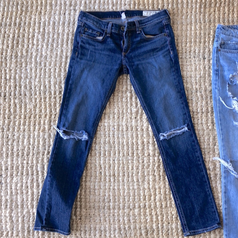 Rag & Bone low rise tomboy distressed jeans denim